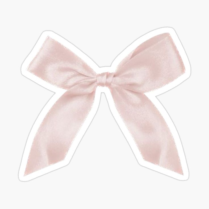 a pink bow sticker on a white background