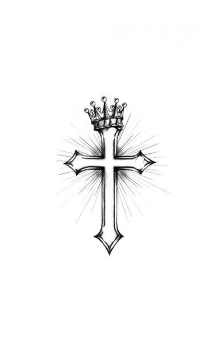 a cross with a crown on top