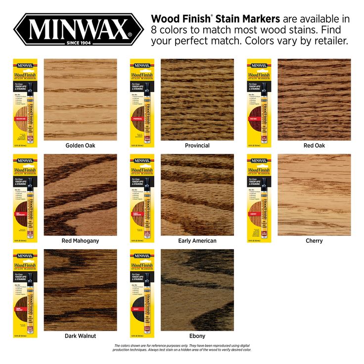 wood finish markers are available in different colors