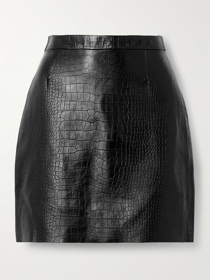 Nour Hammour's 'Serena' pelmet skirt is made from beautifully soft leather - it's the Parisian label's specialty. It couldn't be chicer styled with full black - the croc-effect texture brings all the interest you need. Australia Clothes, Flat Dress Shoes, Floral Dresses Short, Dress Flats, Room Fragrances, Exclusive Dress, Leather Mini Skirt, Sport Swimwear, Book Candle