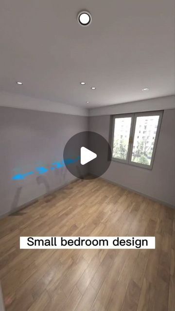 an empty room with wood floors and a window in the corner that says small bedroom design