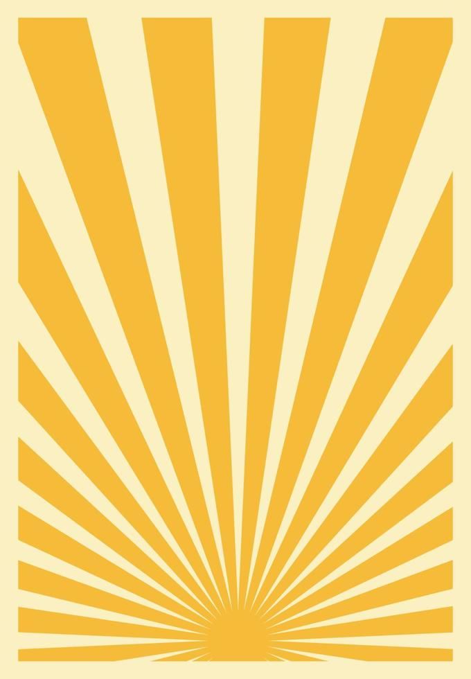 an orange and yellow sunburst is shown in the middle of this graphic design