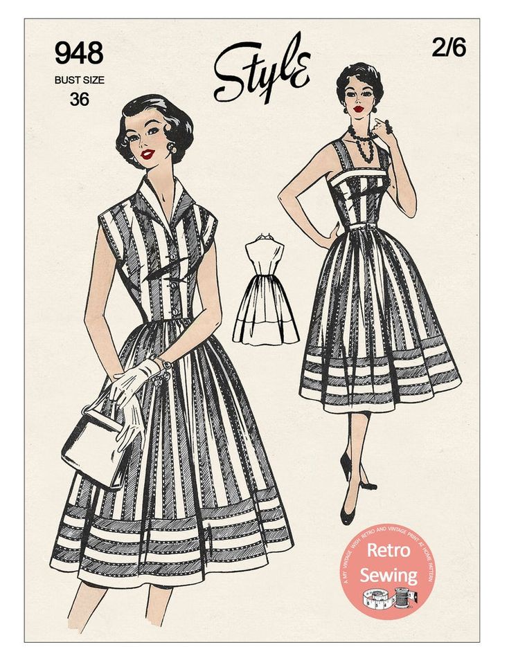 1950's Rockabilly Style Sun Dress and Jacket PDF Sewing | Etsy Sewing Patterns 1950, Vintage 1950s Dress Patterns, Simple Sundress, Sewing Costumes, Mode Rockabilly, Retro Sewing Patterns, Robes Vintage, Fifties Fashion, Rockabilly Style