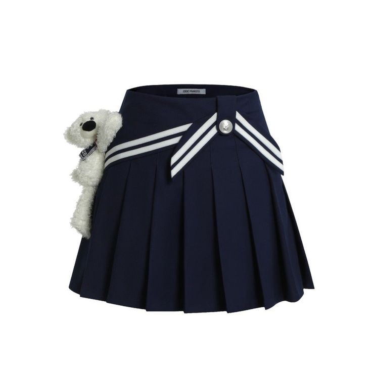 Blue Mini Length Skirt For School, Blue Pleated Tennis Skirt For School, Blue School Uniform Pleated Skirt, Navy Pleated Skort, Blue Pleated Skort For School, Navy Fitted Mini Pleated Skirt, Preppy Pleated Mini Skirt, Fitted Navy Pleated Mini Skirt, High Waist Pleated Preppy Skirt