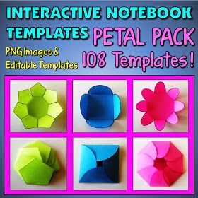 an interactive notebook templates petal pack includes origami flowers