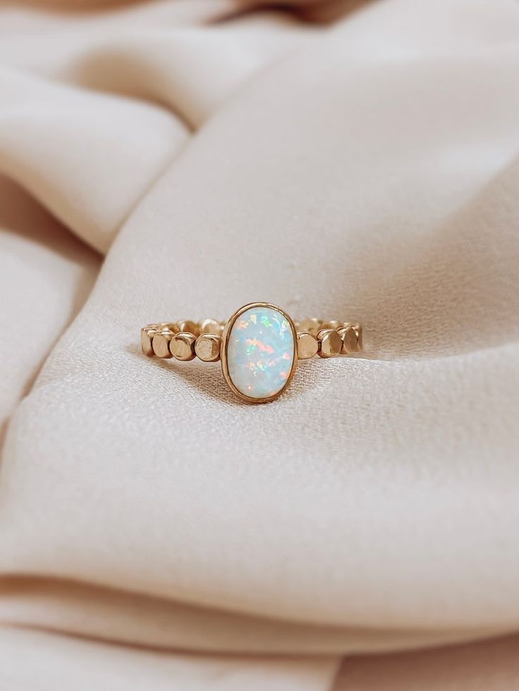 Rectangle Opal Ring, Oval Opal Stackable Jewelry, Oval Opal Stackable Rings As Gift, Stackable Oval Opal Jewelry, Stackable Oval Opal Rings, Opal Rings With Gemstone Accents, Handmade Opal Crystal Ring For Promise, Handmade Opal Crystal Promise Ring, Handmade Opal Ring For Wedding