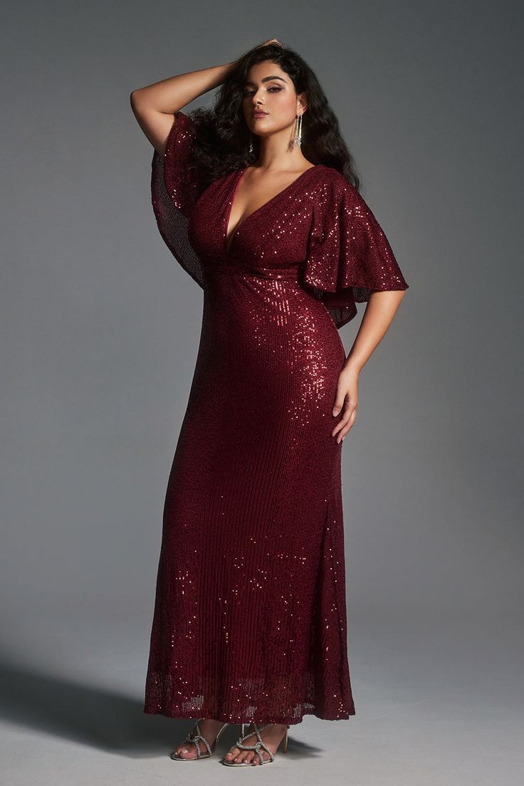 Exude confidence in our Sexy V-Neck Sequin Bodycon Maxi Dress. The deep V-neck and sparkling sequins create a stunningly glamorous look, while the figure-hugging silhouette accentuates your curves beautifully. Ideal for special occasions, this dress ensures you stand out with effortless elegance and allure. Fit & Sizing Season: Fall Type: Regular Stretch: Moderately Stretchy Sleeve Length: Short Sleeves Dresses Length: Maxi Color: Red Style: Sexy, Elegance Type: Bodycon Neckline: V Neck Occasion Glamorous Look, Bodycon Maxi Dress, Exude Confidence, Hugging Silhouette, Chevron Dress, Bodycon Maxi Dresses, Red Style, Effortless Elegance, Batwing Sleeve