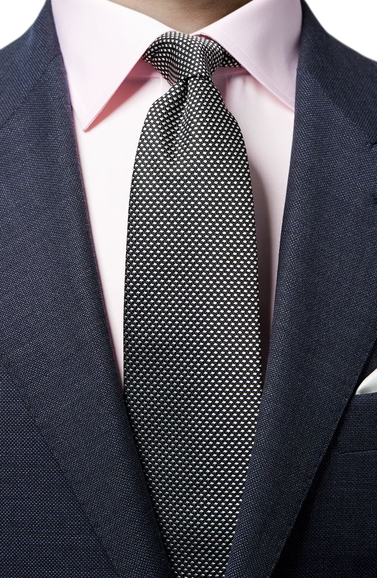 Sharp diamond texturing adds dimension to a richly hued tie made from lustrous silk. Style Name:Eton Solid Silk Tie. Style Number: 5763684. Tailored Professional Standard Tie, Fitted Suits With Ties For Black-tie Events, Classic Formal Suits With Ties, Luxury Ties For Office Suit Accessories, Designer Silk Suits For Business, Black Suit With Ties For Formal Occasion, Black Silk Suits For Black-tie Events, Formal Black Suits With Ties, Classic Fitted Ties For Formal Occasions