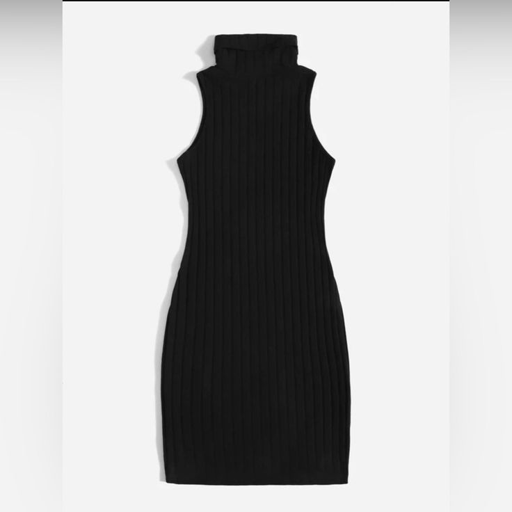 Knit Turtleneck Ribbed Dress Unworn High Turtle Neck Ribbed Detail Sleeveless 93% Cotton 7% Elastane Sleeveless Turtle Neck Dress, Turtle Neck Dress Pattern, Black Ribbed Sleeveless Bodycon Dress, Black Sleeveless Ribbed Dress, Black Sleeveless Ribbed Bodycon Dress, Sleeveless Black Ribbed Bodycon Dress, Winter Sleeveless Bodycon Dress, Casual Sleeveless Winter Bodycon Dress, Casual Sleeveless Bodycon Dress For Winter