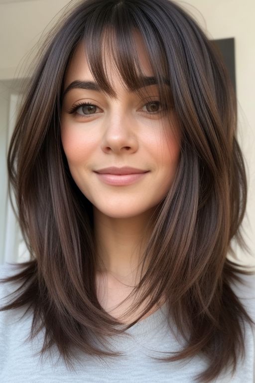 27  Long Hairstyles for Round Faces Women 8 Rounded Medium Length Hair, Haircuts For Long Oval Faces, Asian Round Face Haircuts, Plus Size Hairstyles Long, Medium Length Hair Styles For Round Faces Bangs Long Layered, Medium Length Hairstyles For Round Face, Haircut With Bangs For Round Faces, Round Face Haircuts Long Straight, Medium Haircut For Round Face