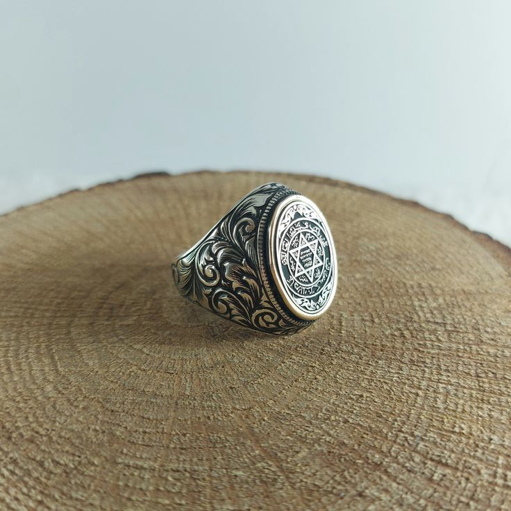 925 Sterling Silver Handmade Oval Shaped Statement Ring with Seal of Solomon Engraving , New Arrival Ring , Best Gift For Men , Turkish Ring , Ottoman Ring , Gift Jewelry , Birthday Gift , Dad Gift , Same Day Fast Shipping   The silver men's ring is an elegant and stylish accessory that is also robust and durable. In addition to being a beautiful metal, silver is also easy to care for and removes stains quickly. Rings are usually designed in a neat and tidy way, the various patterns and structur Symbolic Oval Etched Signet Ring, Symbolic Etched Oval Signet Ring, Silver Oval Cabochon Signet Ring, Silver Oval Etched Ring, Oval Sterling Silver Engraved Ring, Oval Silver Etched Ring, Symbolic Oval Etched Rings, Engraved Oval Symbolic Signet Ring, Etched Oval Silver Ring