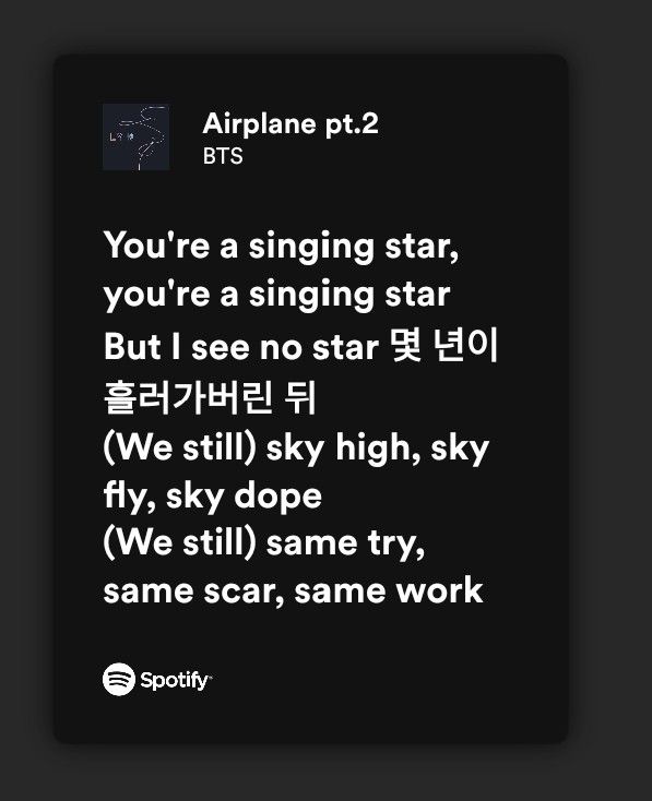 rm jungkook taehyung v seokjin hoseok jhope suga jimin airplane pt.2 lyrics love yourself 🖤 Suga Lyrics, Bts Airplane Pt 2, Airplane Pt.2, Rm Jungkook, Love Yourself Lyrics, Suga Jimin, Jungkook Taehyung, Love Yourself, Singing