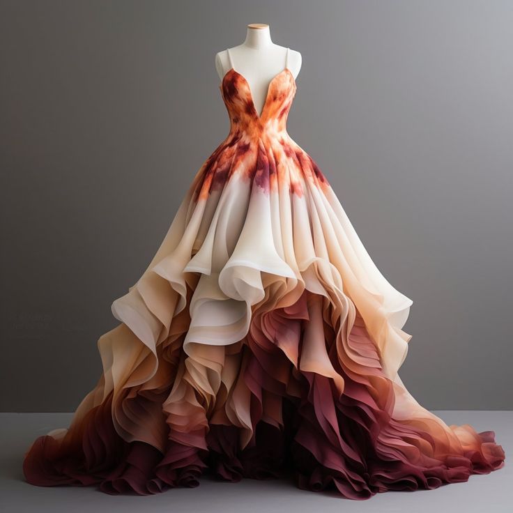 Elaborate Dresses Gowns, Unique Dress Colors, Fantasy Inspired Dresses, Prettiest Dresses In The World, Etsy Dresses Women, Etherial Dresses, Unique Prom Dress Colors, Unique Dress Designs Fashion, Insane Dresses