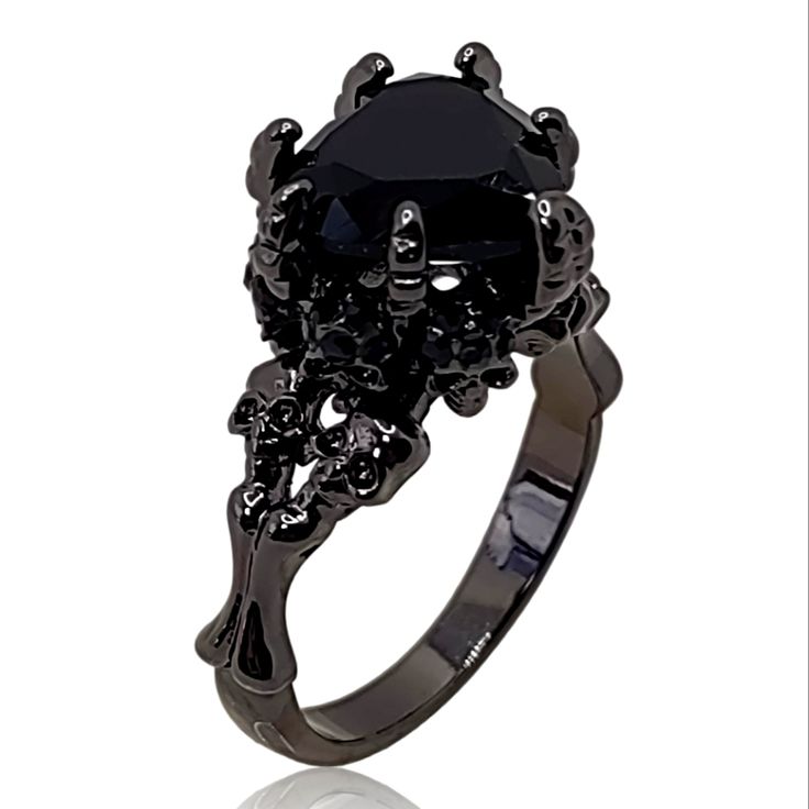 Available Ring Size: 6.5, 8 Material: Zinc And Copper Bundle And Save. All Jewelry Is Buy One Get One Half Off. Message Me To Create Your Bundle. Black Wedding Rings For Women, Heart Skeleton, Skeleton Skull, Black Wedding Rings, Jewelry Accessories Ideas, One Half, Halloween Wedding, Skull Ring, Black Heart