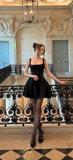 Pretty Short Dresses Aesthetic, Satin Dress With Stockings Outfit, Black Dress Outfit Classy Elegant Party, Black Classy Short Dress, Short Classy Dresses Formal, Ceo Style Outfits, Short Black Dress Classy, Short Party Dress Night Classy, Dark Feminine Aesthetic Outfits Classy