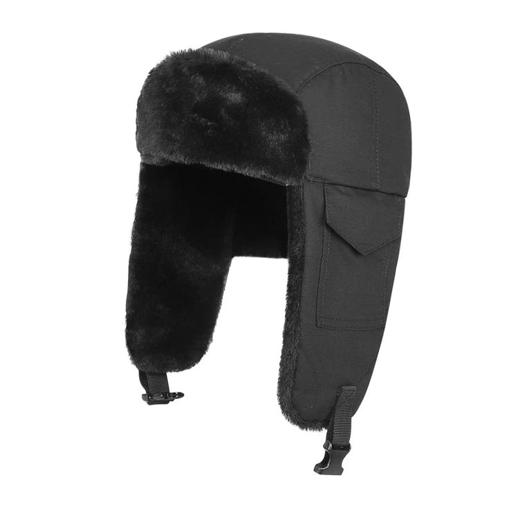 PRICES MAY VARY. The winter trapper hat is made of plush fleece and cotton. Skin-friendly, windproof, thick, thermal, makes you feel warm and comfy, protect your head and ears from cold wind and snow. Hat circumference 22.8 inches (fit most adult head); Earflap length 7 inches; Hat depth 5.9 inches. Buckle closure chin strap for easy to wear on and off. Timelessly chic Russian style earflap hat design and soft plush fleece make this hat be a fashion accessory, keep you warm and in style at the s Russian Winter Hat, Trooper Hat, Russian Hat, Snow Hat, Dope Hats, Earflap Hat, Faux Fur Hat, Ski Cap, Hat Styles