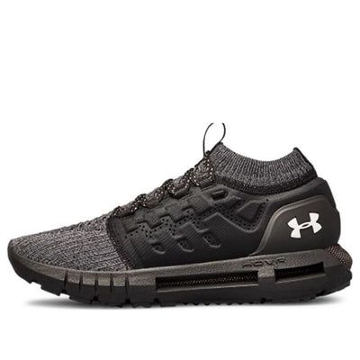 (GS) Under Armour HOVR Phantom 'Black Gray' 3020670-007 (SNKR) Black Functional Sneakers With Secure Fit, Black Training Sneakers With Cushioned Footbed, Black Running Shoes With Secure Fit For Streetwear, Black Sneakers For Outdoor Activities In Winter, Under Armour Fade-resistant Outdoor Sneakers, Under Armour Black Casual Sneakers, Black Running Shoes For Sports With Round Toe, Black Running Shoes With Round Toe For Sports, Black Running Shoes With Breathable Secure Fit