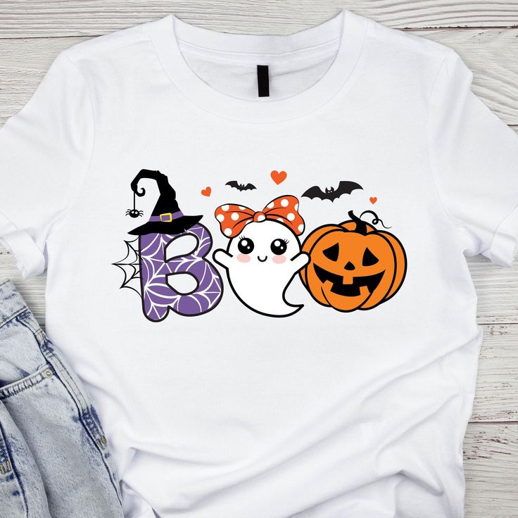 Ghost Boo T- shirt, Boo Ghost Girl  T-shirt , Halloween  Shirt, Cute Spooky. Our personalized t-shirts are made from high-quality materials that feels great against your skin. With a range of colors and designs to choose from, you're sure to find a shirt that matches your personality and style. Whether you're looking for a funny graphic tee, a statement piece with bold, eye-catching artwork, or a classic design with a twist, we have something for everyone. Perfect for casual outings, concerts, o Themed White T-shirt For Fall, Themed White T-shirt With Letter Print, Halloween Themed White T-shirt, Novelty White T-shirt For Halloween, White Halloween Themed T-shirt, Halloween Themed White Tops, Themed White T-shirt For Halloween, Themed White Halloween T-shirt, White Novelty T-shirt With Custom Print