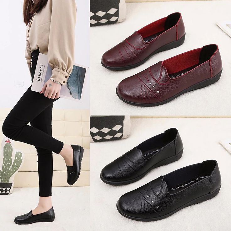 Amelia Women's Soft Leather Slip-On Loafer | Ultrasellershoes.com – Ultra Seller Shoes Boho Chic Shoes, Women's Casual Shoes, Brand Name Shoes, Shoes Soft, Soft Shoes, Womens Ballet Flats, Shoes Color, Ballet Flat Shoes, Casual Shoes Women