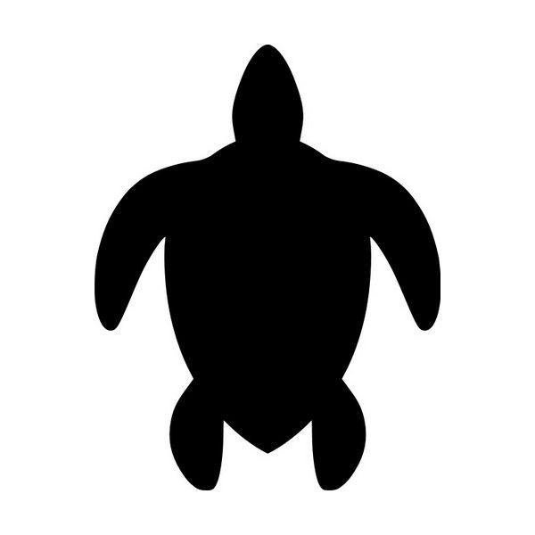 a black and white silhouette of a turtle