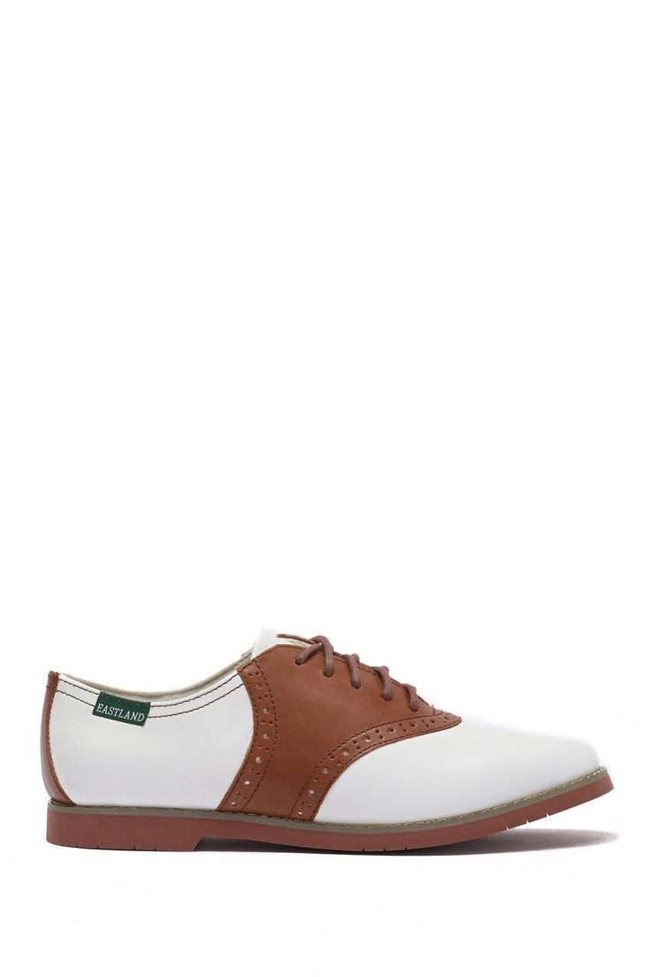 Bring preppy and chic together with a colorblocked leather saddle shoe that will instantly elevate any outfit.M=standard width White Oxford Shoes For Work, White Oxfords With Brogue Detailing For Work, White Brogue Oxfords For Work, White Wingtip Oxfords For Work, Classic Lace-up Golf Shoes, Classic Wingtip Oxfords With Contrast Sole, Classic Golf Shoes With Leather Sole And Round Toe, Classic Golf Shoes With Rubber Sole And Round Toe, Oxfords With Contrast Sole And Round Toe