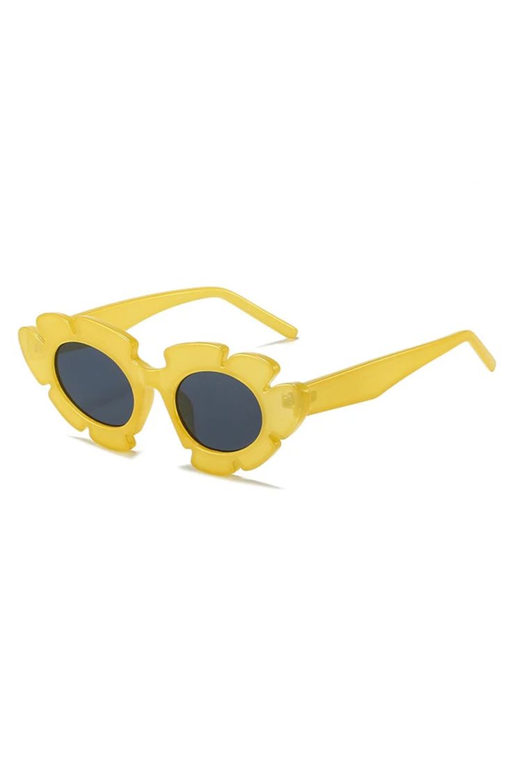 Flower Shaped Sunglasses, yellow sunglasses, cute sunglasses, aesthetic sunglasses boogzel clothing Retro Cat Eye Sunglasses With Tinted Lenses For Vacation, Retro Sunglasses With Tinted Lenses For Vacation, Retro Cat Eye Sunglasses For Spring Vacation, Cool Beach Sunglasses For Summer, Retro Cat Eye Sunglasses With Uva Protection For Spring, Yellow Sunglasses With Uv Protection For Party, Trendy Glass Cat Eye Sunglasses For Vacation, Cool Sunglasses With Uva Protection For Beach, Yellow Sunglasses With Uv Protection For Summer