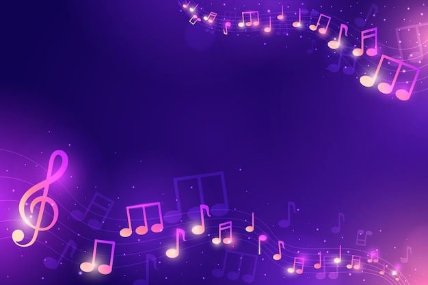 an abstract background with musical notes and lights