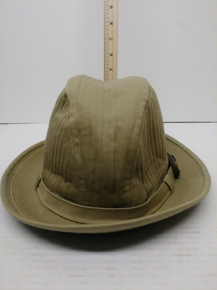 Country Gentleman Hat Vtg/Htf Beige Woven. Pre-owned in very good condition. Material is woven and lined. Does not say size. I measured my head round of 21" and fit my head. Looked up chart and found the measurement is 6-5/8. No tag that shows what material made of. Very nice hat ready for your outfit. Ready to ship. Vintage Fedora Hat Bands For Travel, Vintage Flat Brim Fedora For Travel, Vintage Brimmed Fedora For Travel, Vintage Adjustable Fedora In Solid Color, Vintage Adjustable Fedora, Vintage Adjustable Solid Fedora, Vintage Curved Brim Hat For Travel, Vintage Fitted Hats For Outdoor, Vintage Flat Brim Fedora For Outdoor