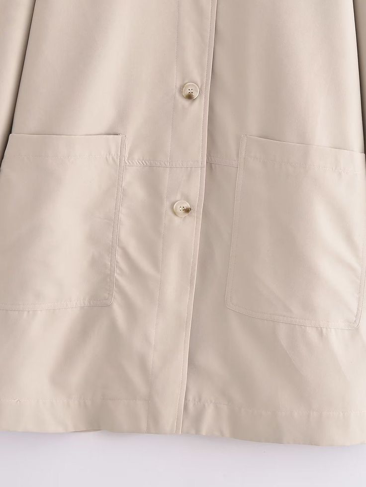 F00210957-104 Cream Single-breasted Button-up Outerwear, Beige Long Sleeve Utility Jacket With Buttoned Pockets, Beige Long Sleeve Utility Jacket With Button Closure, Beige Long Sleeve Outerwear With Pockets, Spring Neutral Outerwear With Button Cuffs, Beige Long Sleeve Outerwear With Button Closure, Beige Long Sleeve Utility Jacket With Pockets, Beige Spring Utility Jacket With Buttoned Pockets, Beige Utility Jacket With Lapel Collar And Buttons