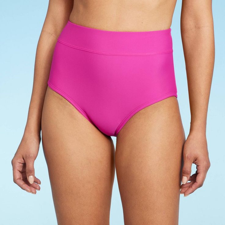 You'll feel great and look stylish during sunny outings in this Tummy Control High-Waist Full Coverage Bikini Bottom from Kona Sol™. Designed with a high-waist cut for a flattering fit, this bikini bottom has an on-trend silhouette that also provides full seat coverage for confident wear. It's made from soft, stretchy material and fully lined so you can be assured you're covered both in the water and out. The tummy control design gives you a slimming fit, and the solid color makes it easy to pai Full Coverage Bathing Suits, High Waisted Swim, Swim Fashion, Swim Suit Bottoms, Look Stylish, Black Bottoms, Swimwear Fashion, High Waisted Shorts, Stretchy Material