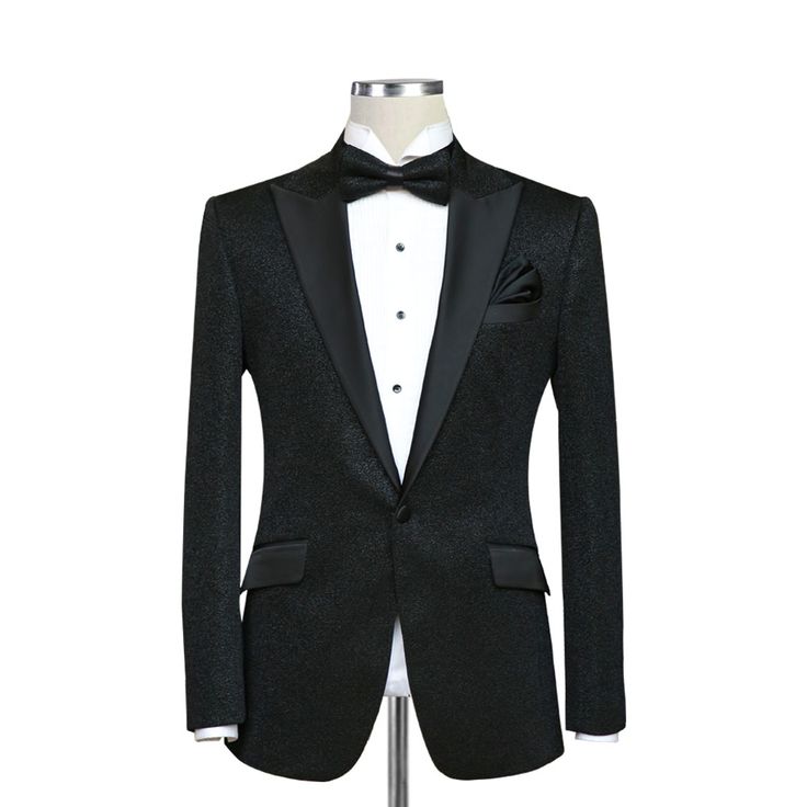 Introducing the Black Glitter Tuxedo In the world of men's fashion, where classic meets contemporary, the Black Glitter Tuxedo emerges as a paragon of elegance. This ensemble, intricately crafted with a sparkle reminiscent of a moonlit night, offers more than just an attire—it’s an experience. Designed for the modern man who wishes to marry tradition with a touch of flair, this tuxedo guarantees a commanding presence, ensuring all eyes are on you as you navigate through life's most cherished... Luxury Winter Blazer For Black-tie Events, Tuxedo Blazer For Black-tie Gala Events, Elegant Black Winter Suits, Classic Black Tuxedo For Gala, Black Suits For Black-tie Events And Galas, Classic Black Party Suits, Black Notch Lapel Suits For Gala, Black Tailored Blazer For Gala, Tailored Black Blazer For Gala