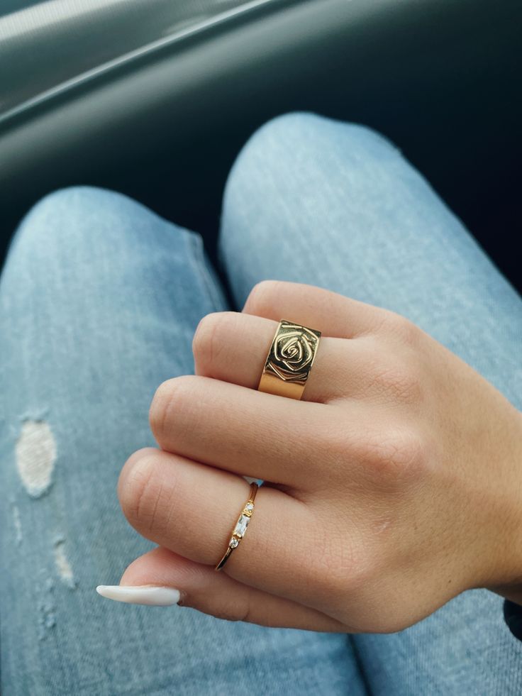 Dainty ring: etsy, rose band: thrifted Minimalist Vvs Clarity Jewelry For Promise Ring, Anniversary Open Ring With Simple Design, Adjustable Fine Jewelry Couple Rings For Promise, 14k Gold Crystal Ring With Vs Clarity For Promise, Rose Gold Engraved Tarnish Resistant Ring, Dainty Rose Gold Initial Ring Tarnish Resistant, Dainty Rose Gold Initial Ring With Tarnish Resistance, Dainty Rose Gold Initial Ring, Tarnish Resistant, Tarnish Resistant Rose Gold Engraved Ring