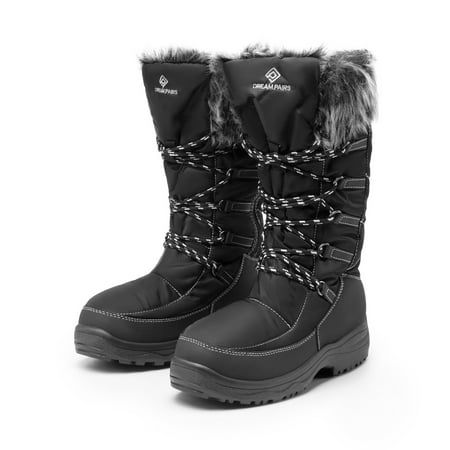 These fantastic warm snow boots will keep your feet comfortable and snug through snow, slush, ice, and freezing temperatures! Say goodbye to cold feet; you can rely on these winter boots to keep your feet warm, dry, and feeling wonderful! Size: 5.  Color: Black.  Gender: female.  Age Group: adult. Winter Insulated Hiking Boots, Insulated Winter Hiking Boots For Outdoor Activities, Winter Waterproof Insulated Hiking Boots, Insulated Waterproof Boots For Winter Outdoor Activities, Insulated Waterproof Boots For Winter Outdoor Work, Insulated Waterproof Boots For Outdoor Winter Work, Winter Sports Waterproof Boots With Round Toe, Waterproof Winter Sports Boots With Round Toe, Waterproof Boots For Winter Sports With Round Toe