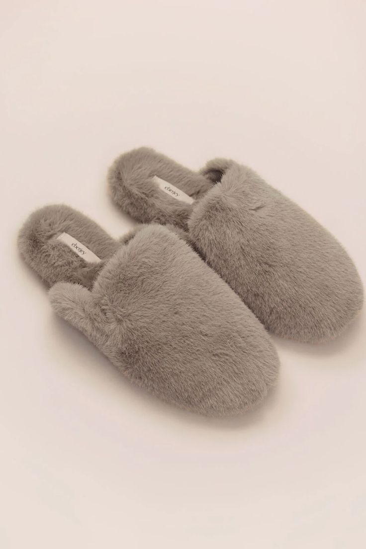 Plush Mule Slipper – Eberjey Comfortable Slip-on Slippers With Soft Texture, Winter Comfortable Slippers With Soft Texture, Comfortable Winter Slippers With Soft Texture, Soft Comfortable Indoor Slippers, Soft Slip-on Slippers For Relaxation, Slip-on Soft Slippers For Relaxation, Soft Texture Slip-on Winter Slippers, Comfy Gray Slippers For Indoor Use, Comfy Gray Indoor Slippers