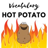 a hot potato on fire with the words vegetariany hot potato written in black and white