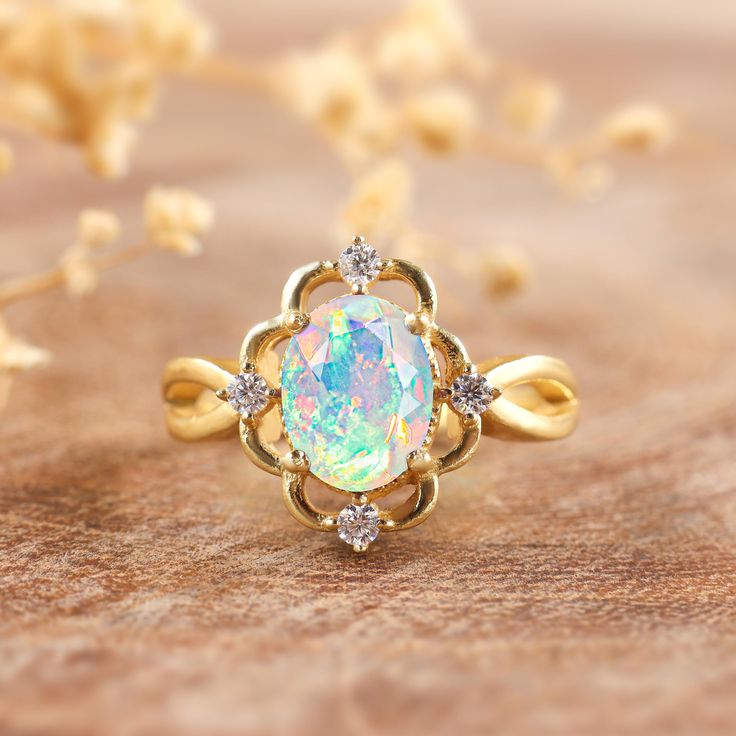 Oval cut fire Ethiopian opal ring, Natural opal ring, AAA Ethiopian opal ring, October birthstone, Minimalist ring, Rainbow fire opal ring, Multi fire opal ring, Minimalist ring, Genuine fire opal ring. *Other Similar Jewelry Available Here* https://www.etsy.com/shop/AreebaJewelry Details:- Gemstone - Ethiopian Opal Stone Color Available - Natural White  Stone Setting - Prong Fire - Rainbow Multi fire Birthstone - October birthstone Quality - AAA Grade Stone Size - 5 x 7 MM Rize Size - 5 US TO 9 Fire Opal Ring Cutie Gifts Store, Luxury Ethiopian Opal Ring For Anniversary, Opal Ring Wedding, Lotus Engagement Ring, Natural Opal Ring, Pretty Jewelry Necklaces, Fire Rainbow, Ethiopian Opal Ring, Rainbow Fire