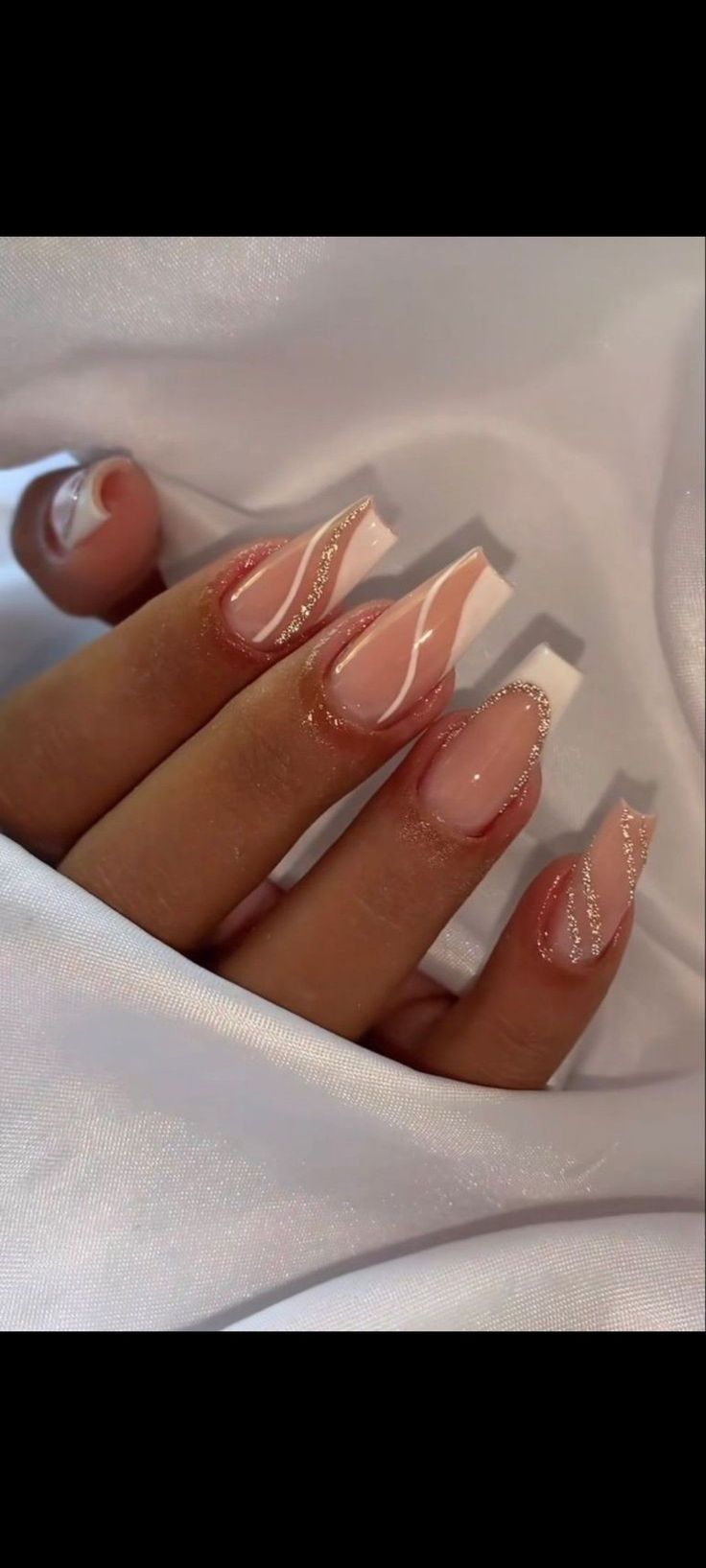 Graduation Nails, Formal Nails, May Nails, White Acrylic Nails, Basic Nails, French Tip Acrylic Nails, Her Nails, Coffin Shape Nails, Acrylic Nails Coffin Pink