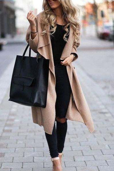 Trendy Long Outerwear With Pockets, Trendy Sweater Coat With Pockets For Cold Weather, Casual Long Coat For Cold Weather, Elegant Outerwear For Day Out In Fall, Elegant Outerwear For Fall Day Out, Elegant Fall Outerwear For Day Out, Long Outerwear For Fall Day Out, Casual Long Sweater Coat For Cold Weather, Casual Long Sweater Coat