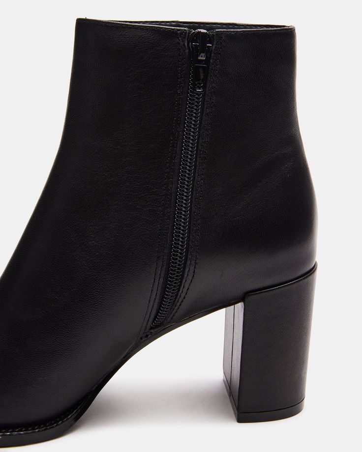 POLISHED + SMART + ESSENTIAL The JOZIE bootie is a cropped ankle height design with a sleek upper set on a matched block heel for an understated monochrome look. Block heel bootie Side zipper closure 3 inch heel height Leather upper material Synthetic lining Synthetic sock Synthetic sole Imported Modern Ankle-high Heeled Boots With Padded Ankle, Sleek Heeled Boots With Stacked Block Heel, Sleek Ankle Heeled Boots With Zipper, Sleek Block Heel Boots Medium Width, Sleek High Ankle Heeled Boots With Stacked Heel, Sleek High Ankle Boots With Stacked Heel, Chic Boots With Zipper Closure And Block Heel, Heeled Boots With Zipper Closure And High Ankle, Modern Boots With Zipper And Block Heel