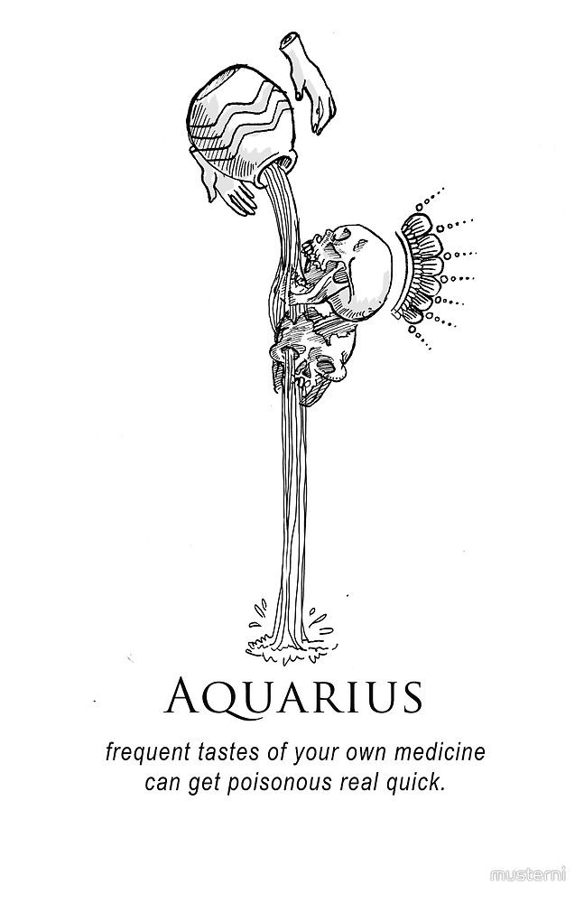 a black and white drawing of a flower with the words aquarius on it