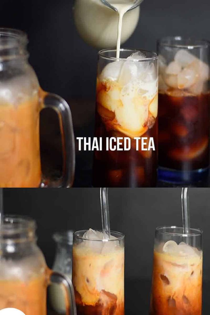 the process of making iced tea is shown