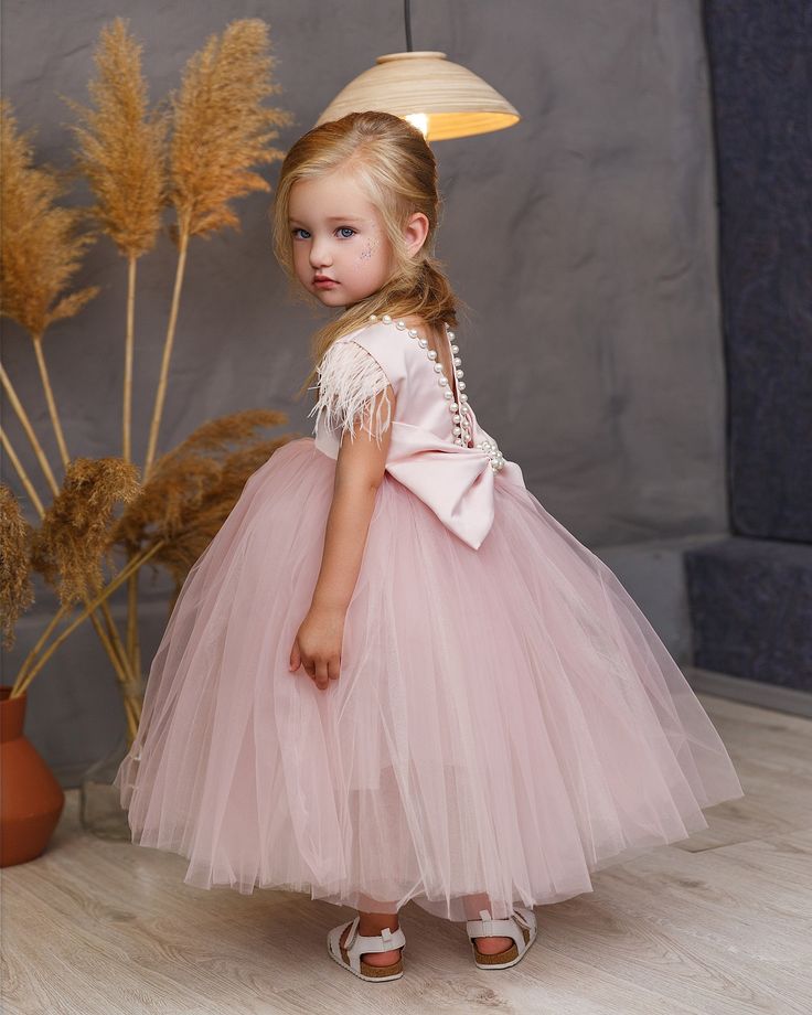 "Blush flower girl dress, Tulle girl dress, Tutu flower girl dress, Satin Flower girl dress , Princess dress ivory, Birthday girl dress, Boho dress This beautiful flower girl dress is perfect for a wedding, first communion, birthday, family photo shoot or any other occasion See more flower girl dresses in my store: https://www.etsy.com/shop/PearlDressBoutique?ref=profile_header§ion_id=33631474 What about SIZE? Note, that all dresses are totally handmade, so we will sewing all by your own measure Flower Girl Dress Satin, Blush Flower Girl Dress, Tutu Flower Girl Dress, Baby In Wedding Dress, Rustic Flower Girl Dress, Simple Lace Wedding Dress, Blush Flower Girl Dresses, Flower Girl Gown, Satin Flower Girl Dress