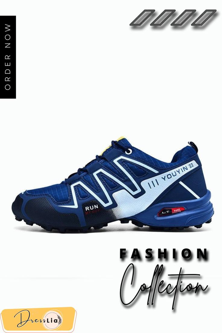 New Large Size Outdoor Mountaineering Shoes Men's Shoes Breathable Shock Absorption Sports Hiki Breathable Lace-up Running Shoes For Outdoor, Durable Functional Running Shoes For Light Sports, Functional Durable Running Shoes For Light Sports, Functional Low-top Wear-resistant Sneakers, Durable Sneakers For Light Sports, Durable Sporty Walking Shoes For Light Sports, Blue Durable Sneakers For Outdoor Activities, Blue Breathable Running Shoes For Hiking, Durable Running Shoes For Trail Running With Round Toe