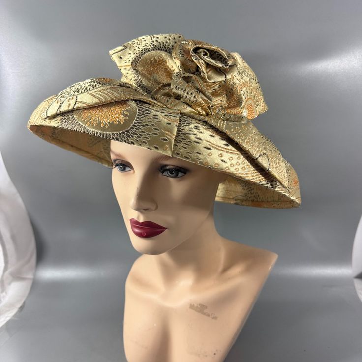 Terramina Gold Church Derby Wedding Hat Face Cloth Interlining 100% Polymer Please See The Sizes On Posted Pictures It Is In Good Pre-Owned Condition With Minimal Wear (Gently Used) Please See All The Posted Pictures For Details. Ask Any Questions Before Purchasing. Derby Wedding, Wedding Hat, Elegant Hats, Face Cloth, Wedding Hats, Gold Yellow, Derby, Women Accessories, Hats