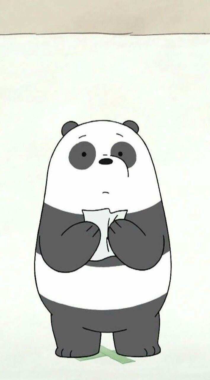 a drawing of a panda bear with his hands folded in front of his chest and eyes closed