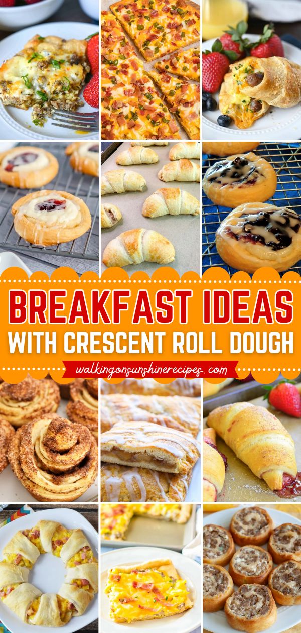 Having a Mother's Day brunch at home? Turn to these recipe using crescent roll dough! Whether sweet or savory, these crescent roll breakfast ideas are exciting and delicious. Perfect for any breakfast platter! Creasant Roll Recipes, Cresent Roll Breakfast, Recipes With Crescent Rolls, Crescent Dough Sheet Recipes, Refrigerator Dough, Pillsbury Crescent Recipes, Crescent Roll Breakfast, Easy Crescent Roll Recipes, Pillsbury Crescent Roll Recipes