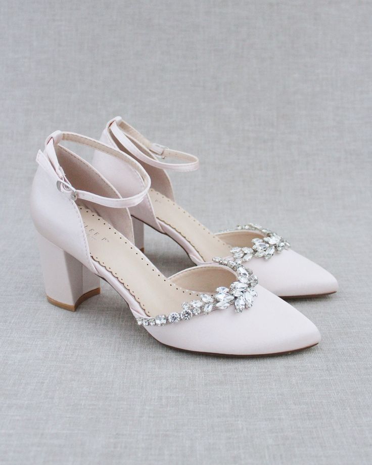 Ankle Strap Heels With Rhinestones For Wedding, Low Heel Wedding Shoes With Rhinestones, Ankle Strap Wedding Shoes With Rhinestones, Block Heel Wedding Shoes With Rhinestones For Evening, Glamorous Rhinestone Wedding Shoes For Reception, Elegant Wedding Shoes With Block Heel For Reception, Champagne Ankle Strap Wedding Shoes With Rhinestones, Pointed Toe Wedding Shoes With Rhinestones For Reception, Rhinestone Wedding Shoes With Pointed Toe