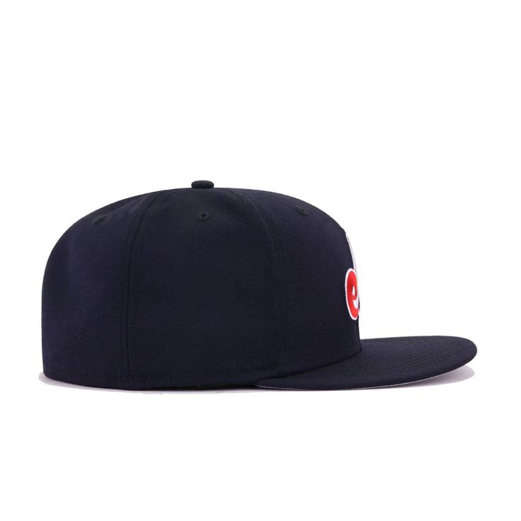 New Era Cap 59Fifty fitted hat for the Montreal Expos in custom navy blue colorway, featuring primary team logo on its front. Colored in Midnight Navy/Snow White/Radiant Red, the front logo is great for lots of fits, with clean tonal NE flag. One of the cleaner designs from Hat Heaven, this fitted is the perfect accessory to any fit. Hat Material: 100% WoolCrown: NavyVisor: NavyButton: NavyUndervisor: GreyFront Logo: Radiant Red/Snow White/Midnight NavyNew Era Flag: Midnight NavyRear Logo: Radia Classic Fitted Hat With Flat Crown For Sports Events, Navy Fitted Hat For Baseball Season Streetwear, Navy Flat Bill Hat For Baseball Season, Navy Fitted Hat With Flat Brim For Baseball Season, Navy Flat Brim Fitted Hat For Baseball Season, Navy Snapback Fitted Hat For Baseball Season, Navy Snapback Hat With Embroidered Logo, Navy Snapback Hat With Embroidered Logo For Streetwear, Navy Flat Brim Baseball Cap For Streetwear