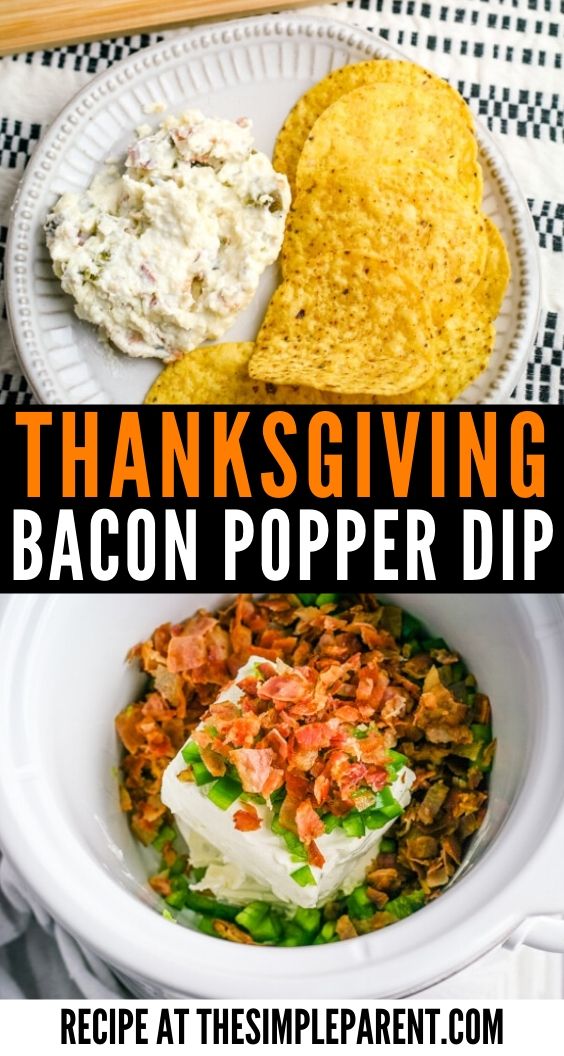 this is an image of thanksgiving bacon popper dip