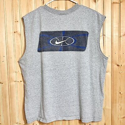 VTG Nike 90s T Shirt Sleeveless Tank Double Sided Basketball White Tag USA Sz M  | eBay Sporty Cotton Crew Neck Vest, Casual Crew Neck Vest With Graphic Print, Y2k Sleeveless T-shirt For Streetwear, 90s Style Cotton Tank Top Vest, 90s Style Cotton Vest Tank Top, Cotton Crew Neck Vest For Sports, Retro Cotton Vest-style Top, Nike Sporty Sleeveless Vest, Retro Cotton Muscle Tee Sleeveless